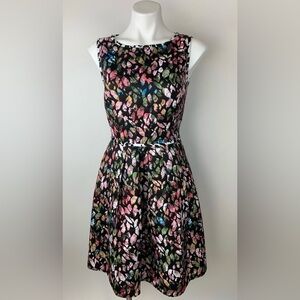 Tahari Dress Size 10 Black and Pink Floral
